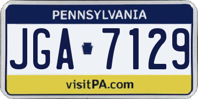 PA license plate JGA7129