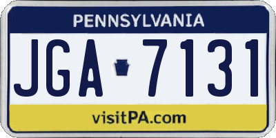 PA license plate JGA7131