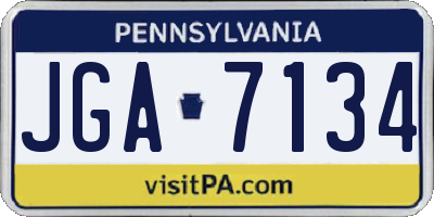 PA license plate JGA7134