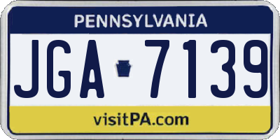 PA license plate JGA7139