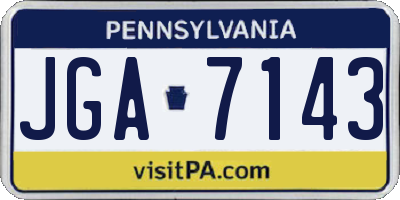 PA license plate JGA7143
