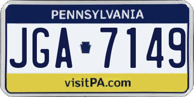 PA license plate JGA7149