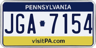 PA license plate JGA7154