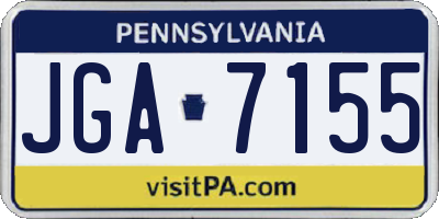 PA license plate JGA7155