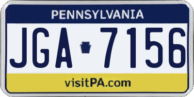 PA license plate JGA7156