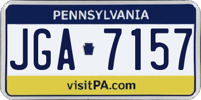 PA license plate JGA7157