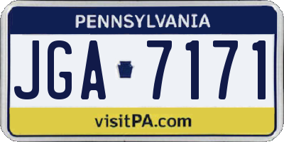 PA license plate JGA7171
