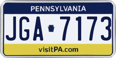 PA license plate JGA7173