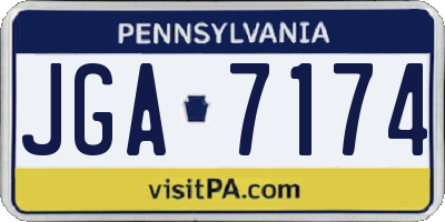 PA license plate JGA7174