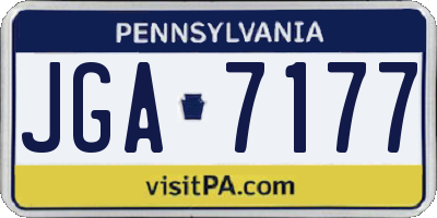 PA license plate JGA7177