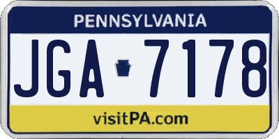 PA license plate JGA7178