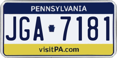 PA license plate JGA7181