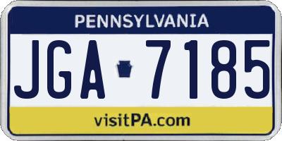 PA license plate JGA7185