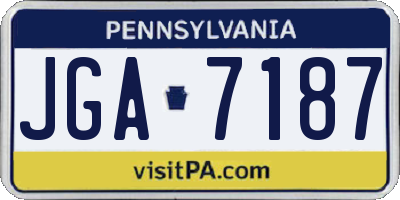 PA license plate JGA7187