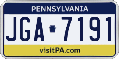 PA license plate JGA7191