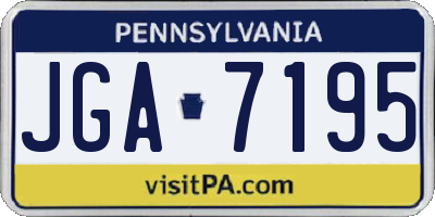PA license plate JGA7195