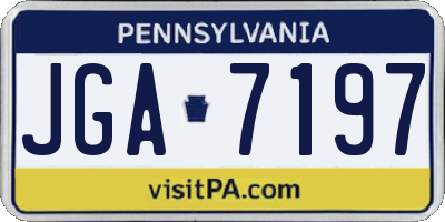 PA license plate JGA7197