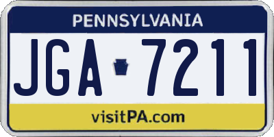 PA license plate JGA7211