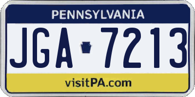 PA license plate JGA7213