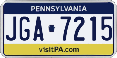 PA license plate JGA7215