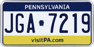 PA license plate JGA7219