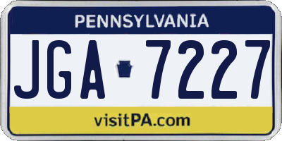 PA license plate JGA7227