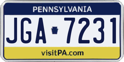 PA license plate JGA7231
