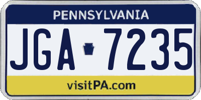 PA license plate JGA7235