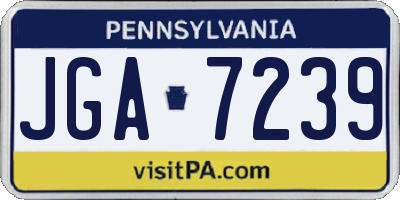 PA license plate JGA7239