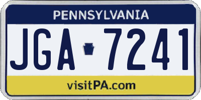 PA license plate JGA7241