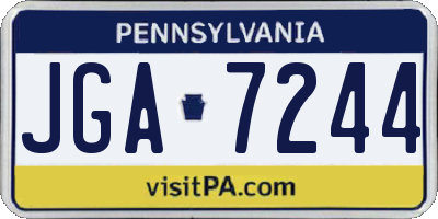 PA license plate JGA7244