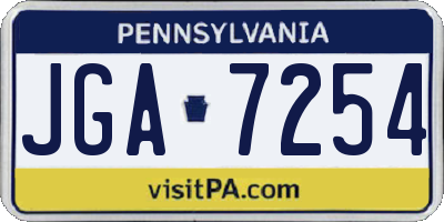 PA license plate JGA7254