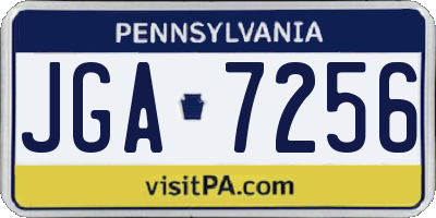 PA license plate JGA7256