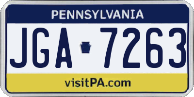 PA license plate JGA7263