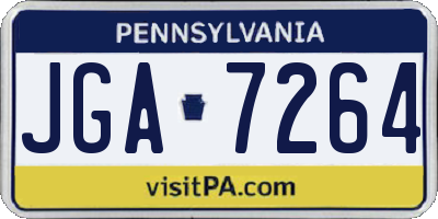 PA license plate JGA7264