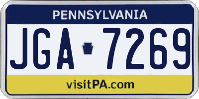 PA license plate JGA7269