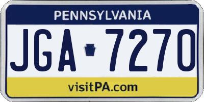 PA license plate JGA7270