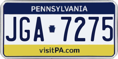 PA license plate JGA7275
