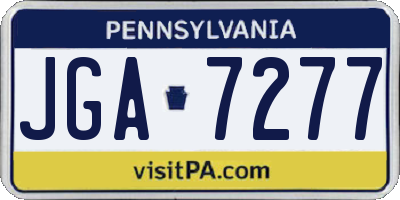 PA license plate JGA7277