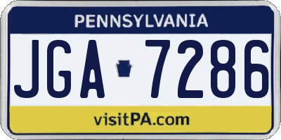 PA license plate JGA7286