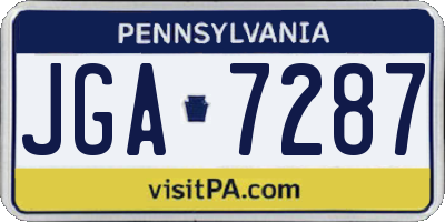 PA license plate JGA7287