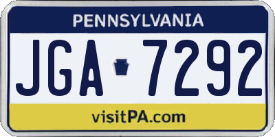 PA license plate JGA7292