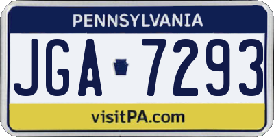 PA license plate JGA7293
