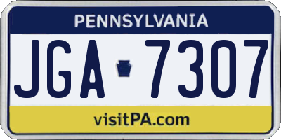 PA license plate JGA7307
