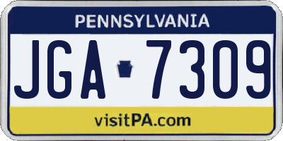 PA license plate JGA7309