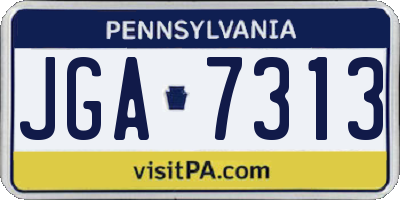 PA license plate JGA7313