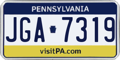 PA license plate JGA7319