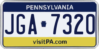 PA license plate JGA7320