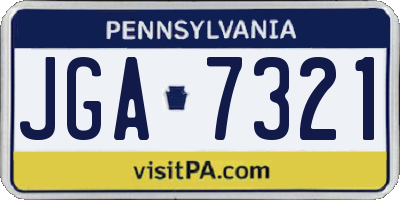 PA license plate JGA7321