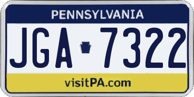 PA license plate JGA7322